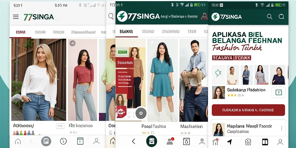 Antarmuka aplikasi 77SINGA yang menarik dan mudah digunakan.