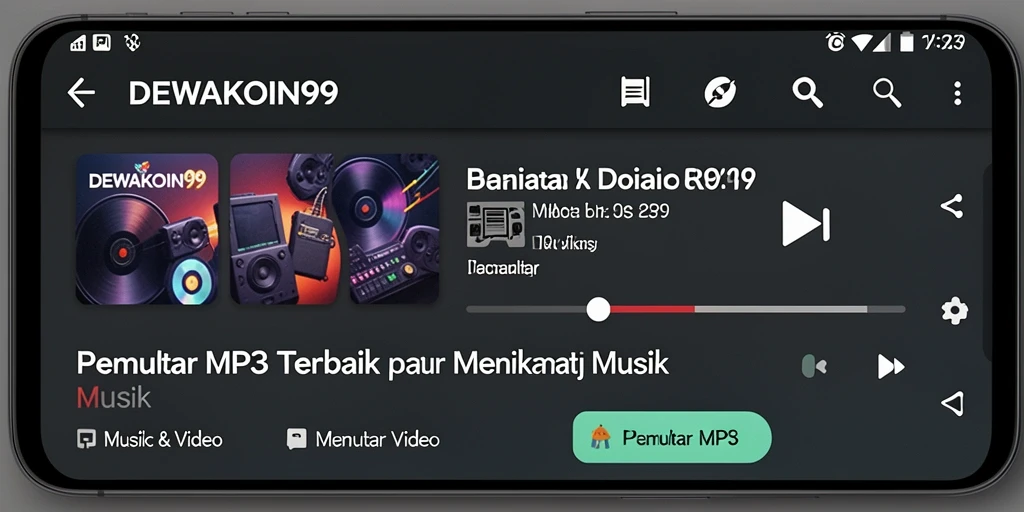 Antarmuka utama DEWAKOIN99 dengan fitur Pemutar MP3.