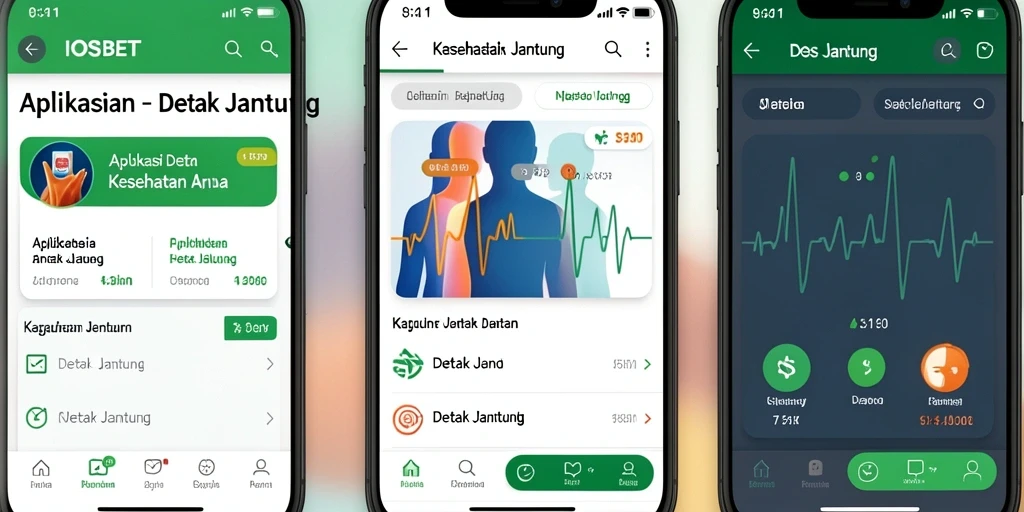 Antarmuka aplikasi IOSBET untuk pemantauan Detak Jantung yang user-friendly.