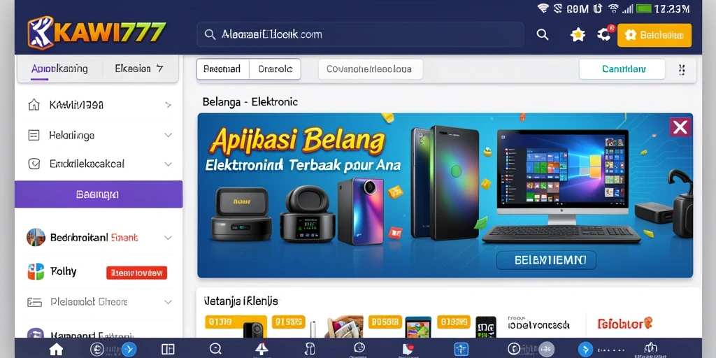 Tampilan antarmuka KAWI777 yang sederhana dan efektif untuk berbelanja elektronik.