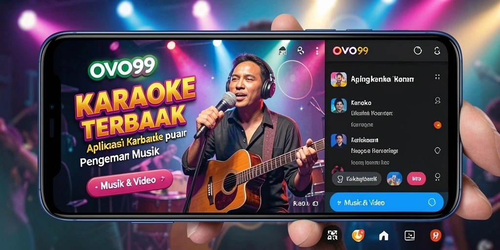 Antarmuka OVO99 yang intuitif dan fitur karaoke yang menarik.