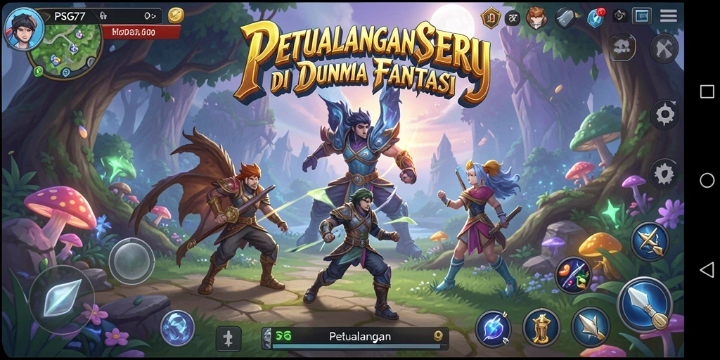 Antarmuka menarik dari game petualangan PSG77