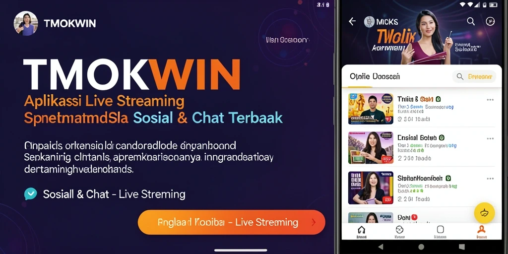 Antarmuka <strong>TMOKWIN</strong> yang menarik dan interaktif untuk Live Streaming.