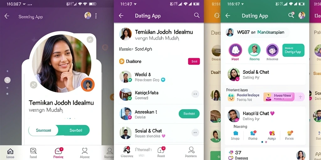Antarmuka aplikasi WG87 yang memudahkan pengguna untuk menjelajahi profil.